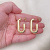 Oro Laminado Stud Earring, Gold Filled Style Hollow Design, Polished, Golden Finish, 02.163.0193.20