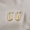 Oro Laminado Stud Earring, Gold Filled Style Hollow Design, Polished, Golden Finish, 02.163.0193.20