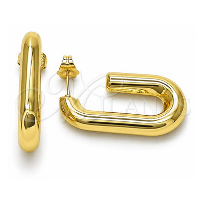 Oro Laminado Stud Earring, Gold Filled Style Hollow Design, Polished, Golden Finish, 02.163.0193.20