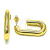 Oro Laminado Stud Earring, Gold Filled Style Hollow Design, Polished, Golden Finish, 02.163.0193.20