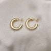 Oro Laminado Medium Hoop, Gold Filled Style Hollow Design, Diamond Cutting Finish, Golden Finish, 02.163.0195.30
