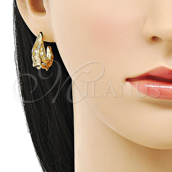 Gold Filled Hoop Earrings — Small Hoop Diamond Cutting 02. — alternate product view — SKU 152976 | Oro Laminado aretes de aro — Small Hoop Diamond Cutting 02. — SKU 152976