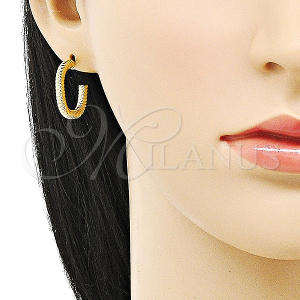 Gold Filled Hoop Earrings — Small Hoop Diamond Cutting 02. — alternate product view — SKU 152978 | Oro Laminado aretes de aro — Small Hoop Diamond Cutting 02. — SKU 152978