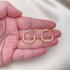 Oro Laminado Small Hoop, Gold Filled Style Diamond Cutting Finish, Golden Finish, 02.163.0201.20