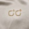 Oro Laminado Small Hoop, Gold Filled Style Diamond Cutting Finish, Golden Finish, 02.163.0201.20