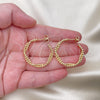 Oro Laminado Medium Hoop, Gold Filled Style Twist Design, Polished, Golden Finish, 02.163.0206.30