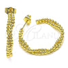 Oro Laminado Medium Hoop, Gold Filled Style Twist Design, Polished, Golden Finish, 02.163.0206.30