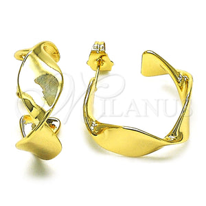 Gold Filled Hoop Earrings — Small Hoop Twist Design Polished 02. — main product view — SKU 152986 | Oro Laminado aretes de aro — Small Hoop Twist diseño pulido 02. — SKU 152986