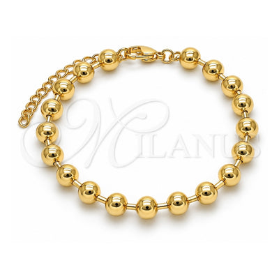Oro Laminado Fancy Bracelet, Gold Filled Style Ball Design, Polished, Golden Finish, 03.341.0204.07 (06 MM Thickness, 7 Inches Length)