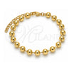 Oro Laminado Fancy Bracelet, Gold Filled Style Ball Design, Polished, Golden Finish, 03.341.0204.07 (06 MM Thickness, 7 Inches Length)