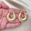 Oro Laminado Medium Hoop, Gold Filled Style Hollow Design, Polished, Golden Finish, 02.170.0426.35