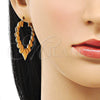 Oro Laminado Large Hoop, Gold Filled Style Heart Design, Polished, Golden Finish, 02.170.0430.50