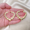 Oro Laminado Large Hoop, Gold Filled Style Heart Design, Polished, Golden Finish, 02.170.0430.50