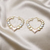 Oro Laminado Large Hoop, Gold Filled Style Heart Design, Polished, Tricolor, 02.170.0430.1.50