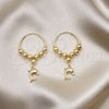 Oro Laminado Medium Hoop, Gold Filled Style Dolphin Design, Polished, Golden Finish, 02.170.0431.30
