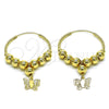 Oro Laminado Medium Hoop, Gold Filled Style Butterfly Design, Polished, Golden Finish, 02.170.0433.30