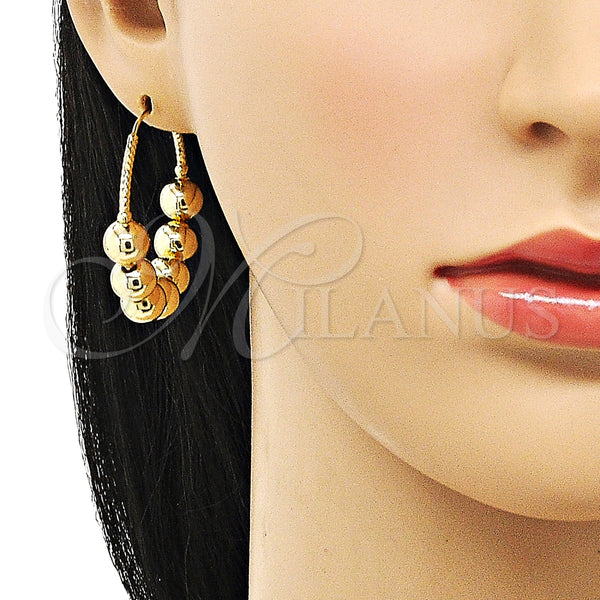 Gold Filled Hoop Earrings — Medium Hoop Ball Design Polished 02. — alternate product view — SKU 153037 | Oro Laminado aretes de aro — Medium Hoop Ball diseño pulido 02. — SKU 153037