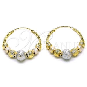 Gold Filled Hoop Earrings — Medium Hoop Matte Tricolor 02. — main product view — SKU 153039 | Oro Laminado aretes de aro — Medium Hoop Matte Tricolor 02. — SKU 153039