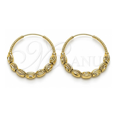Oro Laminado Medium Hoop, Gold Filled Style Diamond Cutting Finish, Golden Finish, 02.170.0439.35