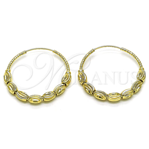 Oro Laminado Medium Hoop, Gold Filled Style Diamond Cutting Finish, Golden Finish, 02.170.0439.35