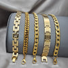 Men's gold-tone steel bracelet assortment kit, 25-piece wholesale set — SKU 153044