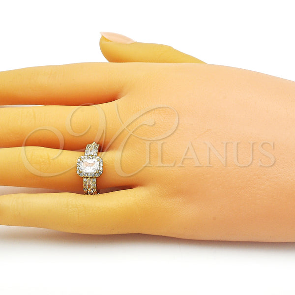 Gold Filled Ring — Multi Stone Ring Baguette Design with White Cubic — alternate product view — SKU 153062 | Oro Laminado anillo — Multi Stone Ring Baguette diseño with blanco Cubic — SKU 153062