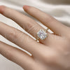 Oro Laminado Multi Stone Ring, Gold Filled Style with White Cubic Zirconia and White Micro Pave, Polished, Golden Finish, 01.341.0106 (One size fits all)