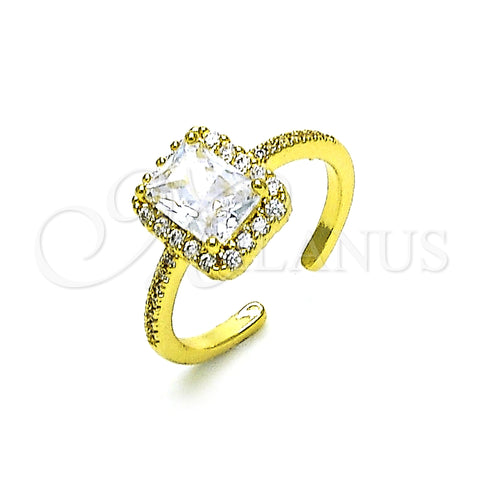 Oro Laminado Multi Stone Ring, Gold Filled Style with White Cubic Zirconia and White Micro Pave, Polished, Golden Finish, 01.341.0106 (One size fits all)