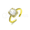 Oro Laminado Multi Stone Ring, Gold Filled Style with White Cubic Zirconia and White Micro Pave, Polished, Golden Finish, 01.341.0106 (One size fits all)