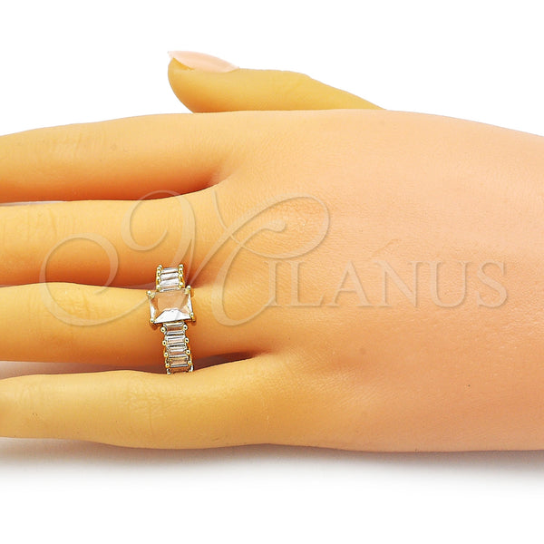 Gold Filled Ring — Multi Stone Ring Baguette Design with White Cubic — alternate product view — SKU 153064 | Oro Laminado anillo — Multi Stone Ring Baguette diseño with blanco Cubic — SKU 153064