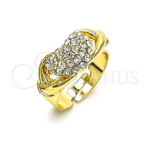 Gold Filled Ring — Multi Stone Ring Heart Design with White Crystal — main product view — SKU 153066 | Oro Laminado anillo — Multi Stone Ring corazón diseño with cristal blanco — SKU 153066