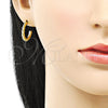 Oro Laminado Small Hoop, Gold Filled Style Twist Design, Polished, Golden Finish, 02.385.0011.20