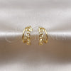 Oro Laminado Small Hoop, Gold Filled Style Curb Design, Polished, Golden Finish, 02.385.0013.20