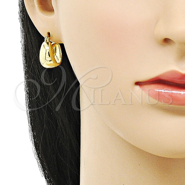 Gold Filled Hoop Earrings — Small Hoop Polished 02. — alternate product view — SKU 153106 | Oro Laminado aretes de aro — Small Hoop pulido 02. — SKU 153106
