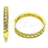 Oro Laminado Huggie Hoop, Gold Filled Style with White Micro Pave, Polished, Golden Finish, 02.195.0199.30