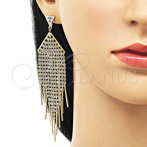 Gold Filled Ring — Long Earring with White Crystal Polished 02. — alternate product view — SKU 153114 | Oro Laminado anillo — Long Earring with cristal blanco pulido 02. — SKU 153114