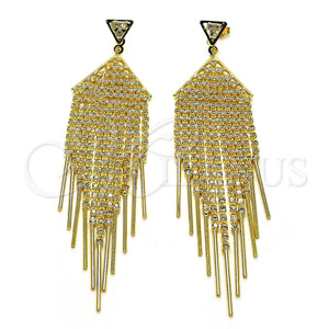 Gold Filled Ring — Long Earring with White Crystal Polished 02. — main product view — SKU 153114 | Oro Laminado anillo — Long Earring with cristal blanco pulido 02. — SKU 153114