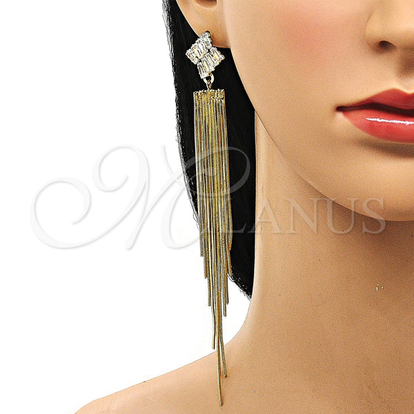 Gold Filled Ring — Long Earring Baguette and Rat Tail Design with — alternate product view — SKU 153120 | Oro Laminado anillo — Long Earring Baguette and Rat Tail diseño with — SKU 153120