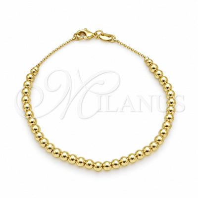Oro Laminado Fancy Bracelet, Gold Filled Style Ball Design, Polished, Golden Finish, 03.32.0582.07 (04 MM Thickness, 7 Inches Length)