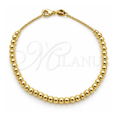 Oro Laminado Fancy Bracelet, Gold Filled Style Ball Design, Polished, Golden Finish, 03.32.0584.07 (04 MM Thickness, 7 Inches Length)