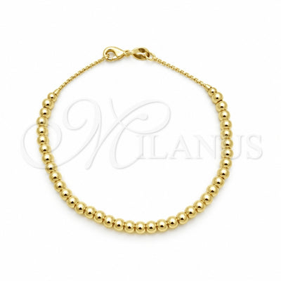 Oro Laminado Fancy Bracelet, Gold Filled Style Ball Design, Polished, Golden Finish, 03.32.0584.07 (04 MM Thickness, 7 Inches Length)