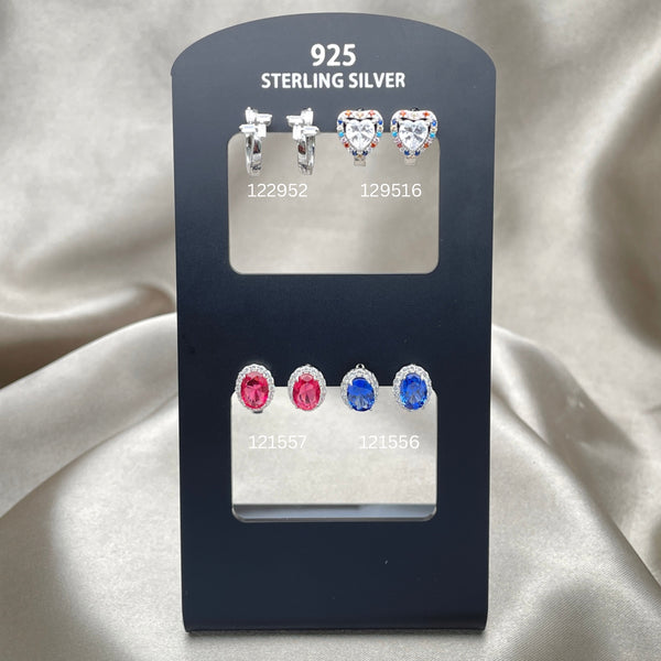 Sterling Silver Jewelry — 4 Cubic Zirconia Huggies with Display — alternate product view — SKU 153145 | Plata 925 joyería — 4 Cubic Zirconia Huggies with Display — SKU 153145