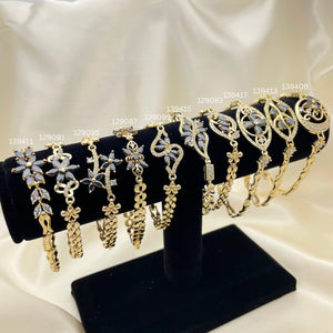 Gold Filled Bracelet — 10 Pcs. Bracelets . With Cubic Zirconia. Free — main product view — SKU 153160 | Oro Laminado brazalete — 10 Pcs. Bracelets . With Cubic Zirconia. Free — SKU 153160