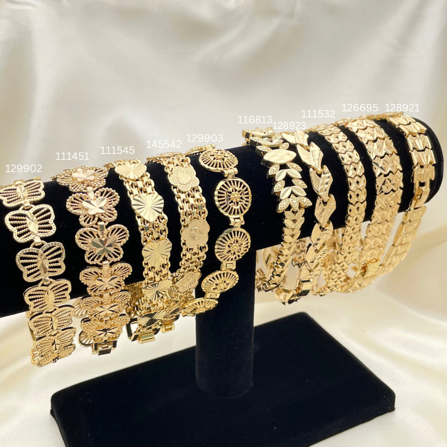 Gold Filled Ring — 10 Wide Diamond Cut Link Bracelets String Bracelets for wholesale, main product view