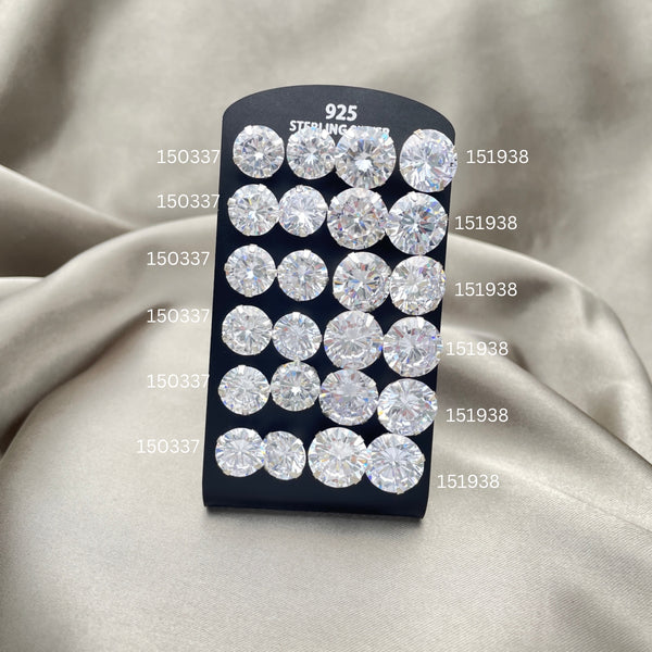 Sterling Silver Ring — 12 Earrings Stud with Display — alternate product view — SKU 153165 | Plata 925 anillo — 12 Earrings Stud with Display — SKU 153165