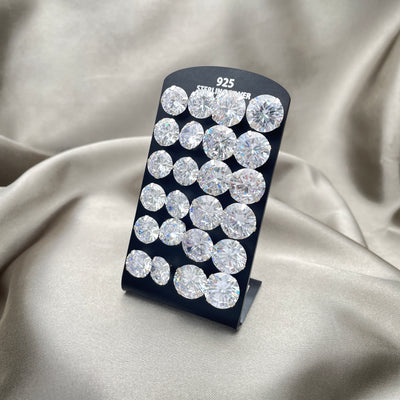Sterling Silver Ring — 12 Earrings Stud with Display for wholesale, main product view