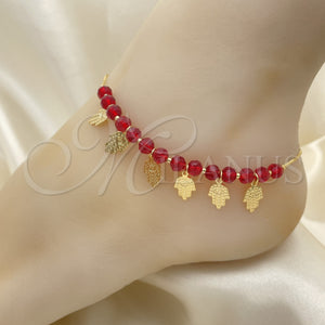 Gold Filled Anklet — Charm Anklet Ball and Hand of God Design — main product view — SKU 153187 | Oro Laminado tobillera — Charm Anklet Ball and Hand of God diseño — SKU 153187