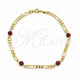 Oro Laminado Charm Anklet , Gold Filled Style Ball Design, with Brown Goldstone Venturina, Polished, Golden Finish, 03.32.0603.10 (06 MM Thickness, 10 Inches Length)