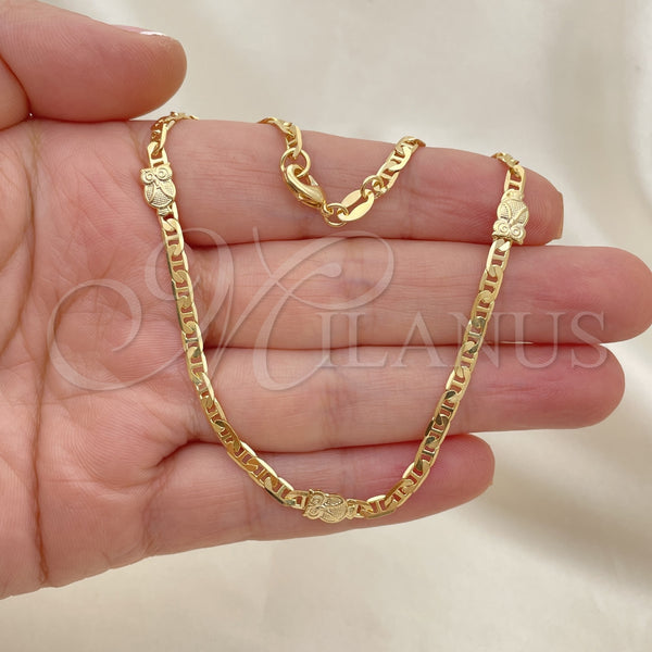 Gold Filled Anklet — Fancy Anklet Owl and Mariner Design Polished 03.32. — alternate product view — SKU 153210 | Oro Laminado tobillera — elegante Anklet Owl and Mariner diseño pulido 03.32. — SKU 153210