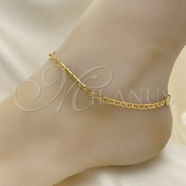 Gold Filled Anklet — Fancy Anklet Owl and Mariner Design Polished 03.32. — main product view — SKU 153210 | Oro Laminado tobillera — elegante Anklet Owl and Mariner diseño pulido 03.32. — SKU 153210